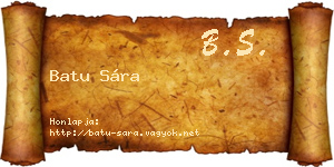 Batu Sára névjegykártya
