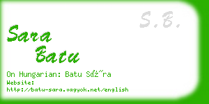 sara batu business card